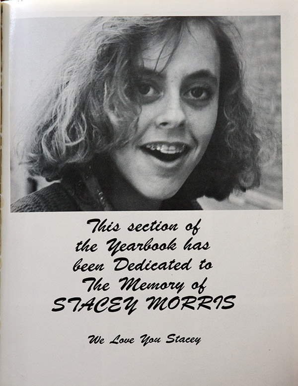 Stacey Morris died in a car accident.